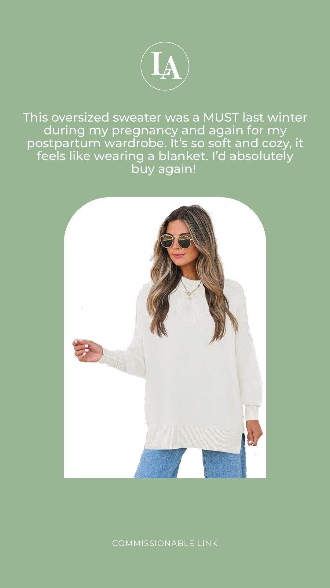 Amazon find - perfectly oversized sweater and so warm and cozy! I wore this in my third trimester in the winter and in the early stages of postpartum 

#LTKBump #LTKmomlife #LTKFindsUnder100