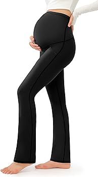 JOYSPELS Women's Maternity Pants with Pockets Over The Belly Pregnancy Bootcut Yoga Pants for Wor... | Amazon (US)