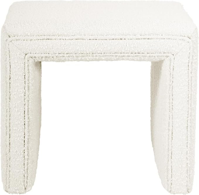 HomePop Modern Channel Tufted Ottoman Home Décor|Ottoman for Living Room & Bedroom - Cream Boucl... | Amazon (US)