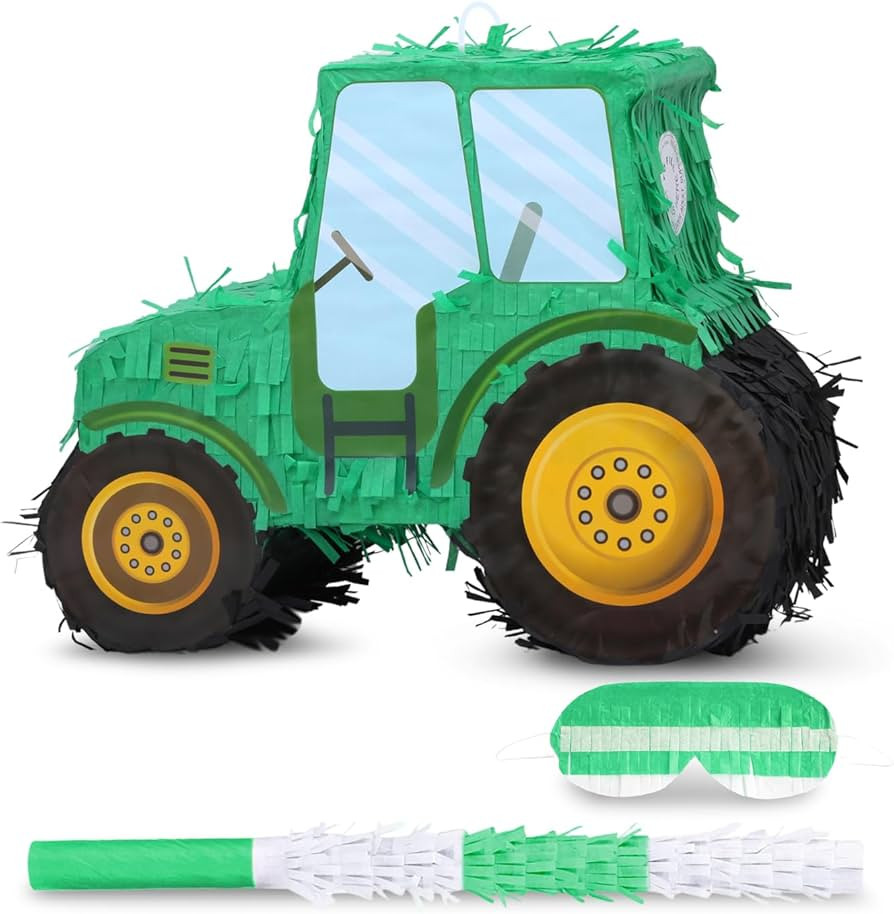 Tractor Pinata Bundle with a Blindfold and Bat(15.8 x 6.7 x 12 Inches), Kids Excavator Pinata for... | Amazon (US)
