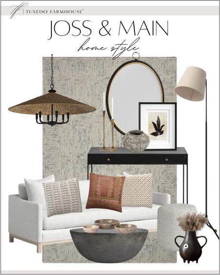 Joss and Main living room furniture and home decor. Sofas, area rugs, neutral rugs, console tables, coffee tables, floral vases, floor lamps, wall mirrors, pottery vases, candle sticks, art prints, wall art, throw pillows, marble bowls, pouf stool, pendant lights  

#LTKSeasonal #LTKhome #LTKstyletip