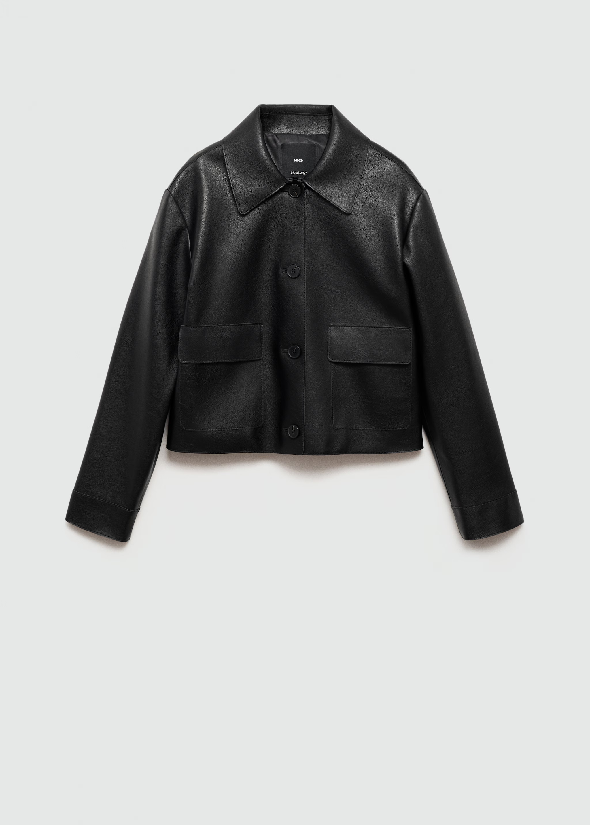 Faux leather jacket with pockets - Woman | MANGO USA | MANGO (US)
