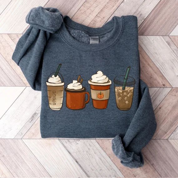 Fall Coffee Sweatshirt, Fall Sweater, Pumpkin Spice Sweatshirt, Cute Fall Sweater, Womens Fall Sw... | Etsy (US)