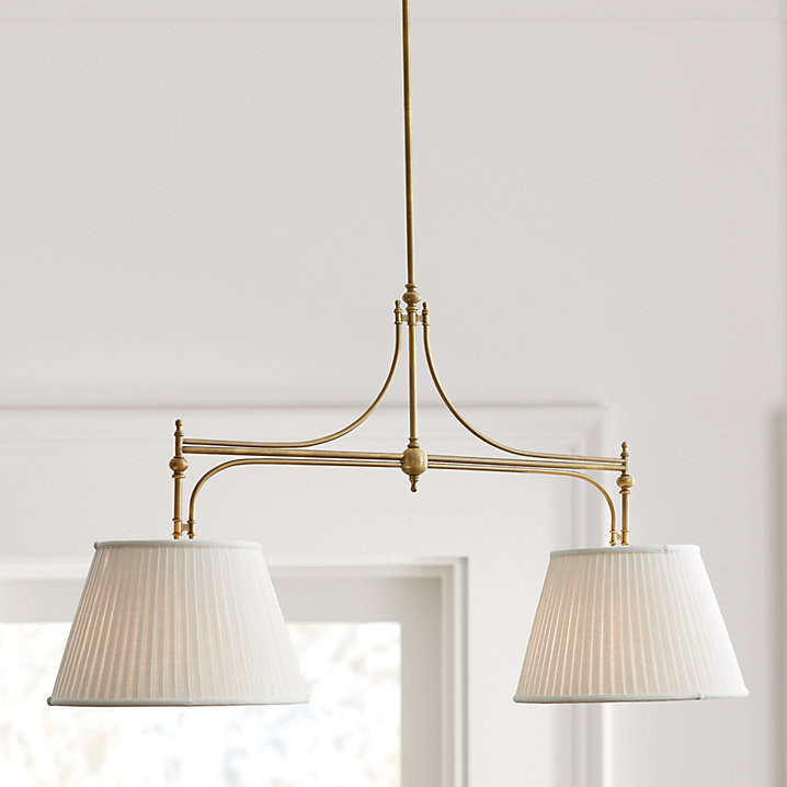 Margot 2 Light Pendant with Antique Brass Finish & Customizable Shades | Ballard Designs, Inc.