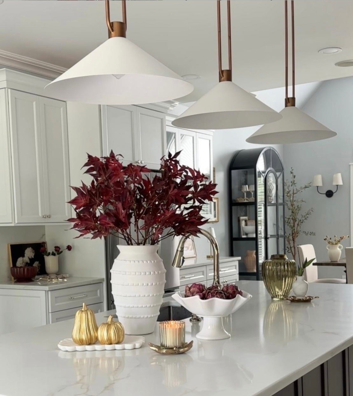 fall styling in pretty colors, gold pumpkins, vases, florals, ruffle bowl on sale with free shipping, fall candles, pendants, sconces, display cabinet and more! Fall decor, classic home.

#LTKHome #LTKSaleAlert #LTKdayinmylife