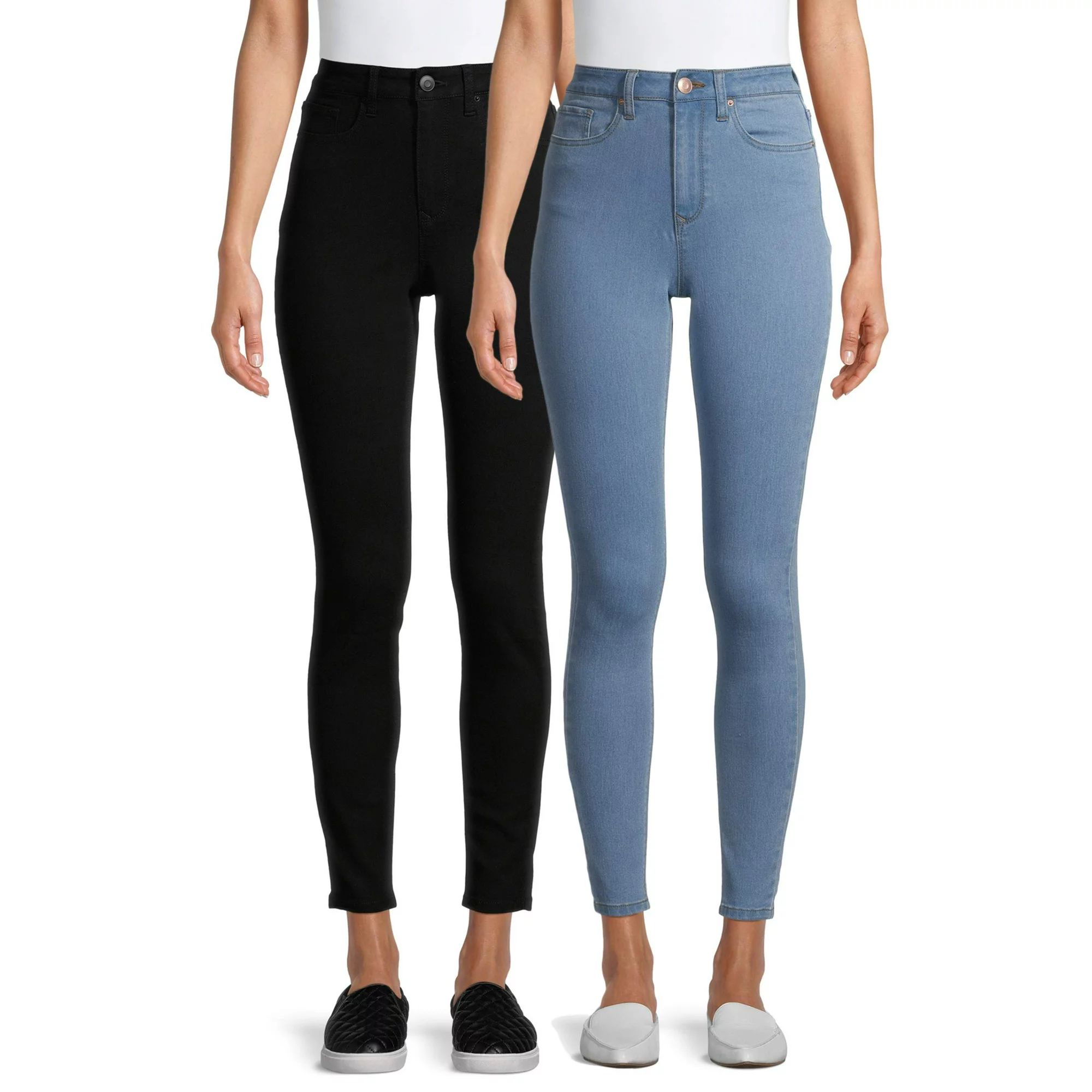 No Boundaries Juniors' High Rise Skinny Jeans, 2-Pack | Walmart (US)