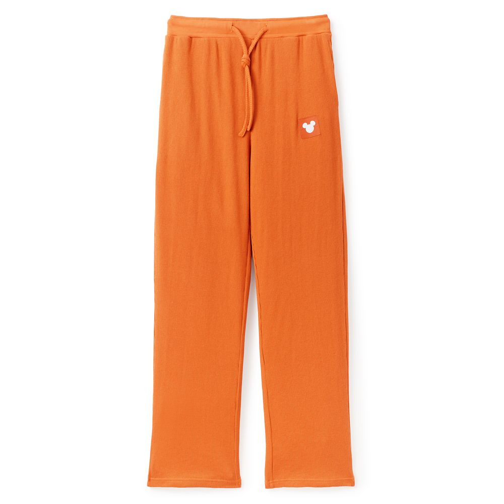 Mickey Mouse Icon Waffle Lounge Pants for Women – Orange | Disney Store