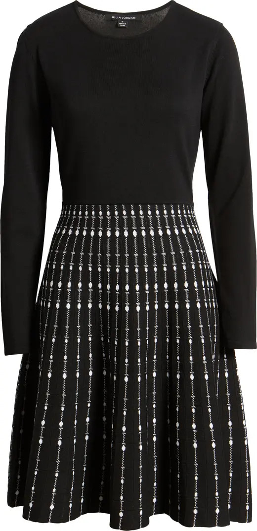 Julia Jordan Pattern Long Sleeve Knit Dress | Nordstrom | Nordstrom
