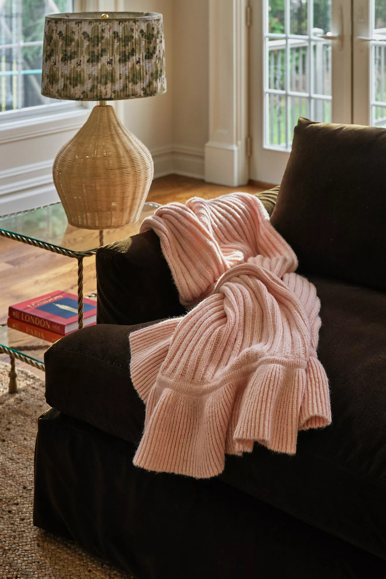 Cindy Wool Knit Ruffled Throw Blanket | Anthropologie (US)