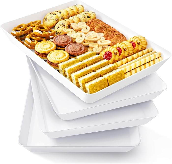 Lifewit Serving Tray for Party Supplies, Reusable Serving Platter for Catering, Snack, Fruit, Cha... | Amazon (US)