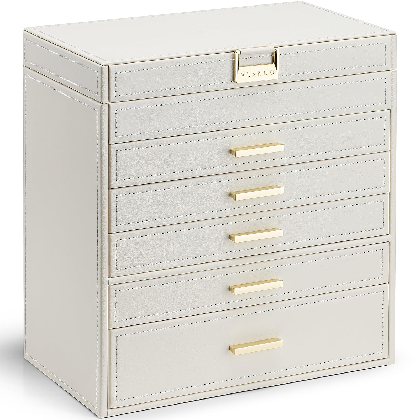 Vlando 6 Layer Large Jewelry Box - Jewelry Holder Organizer, Jewelry Box Organizer for Drawer Nec... | Amazon (US)