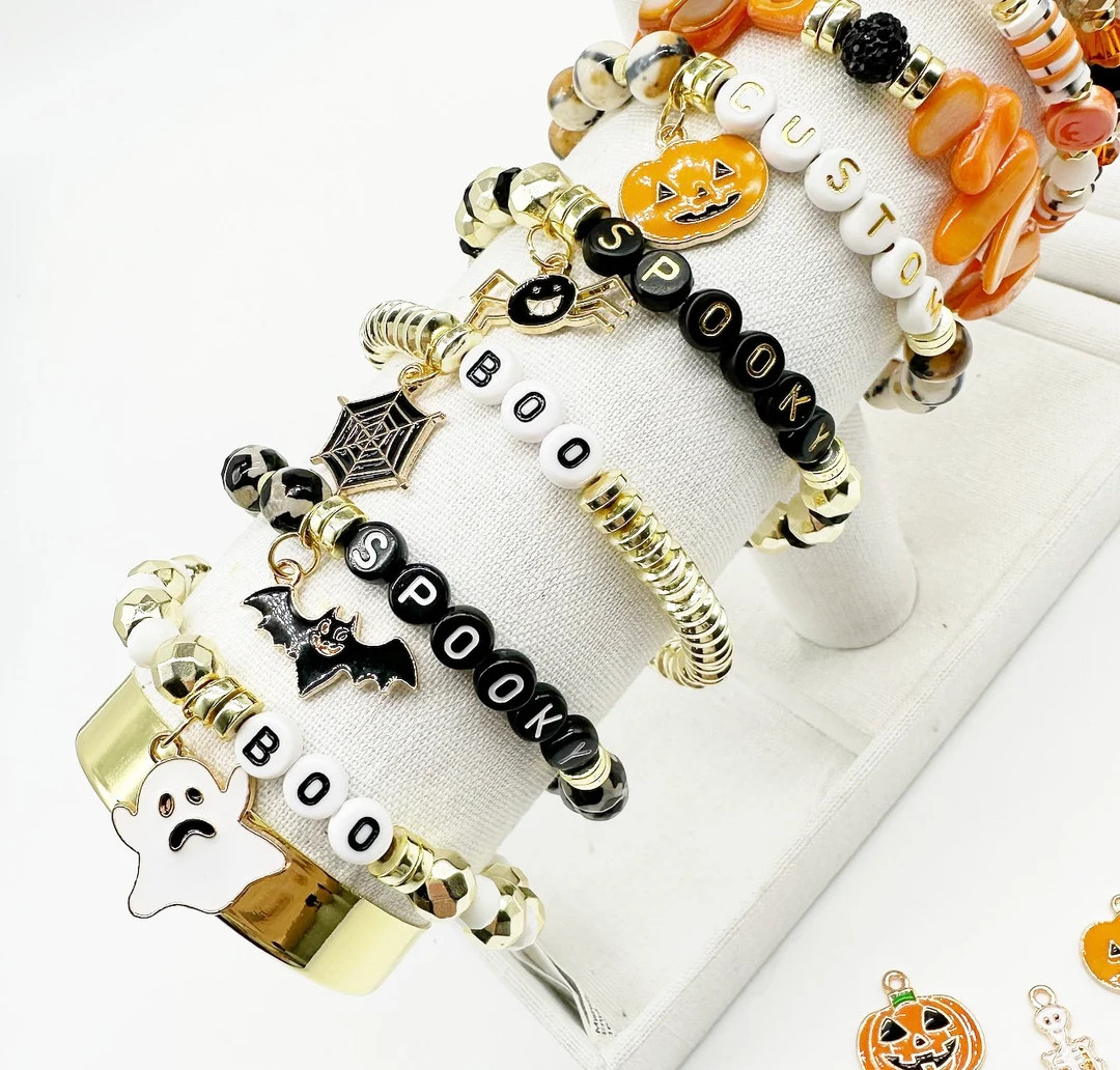 Customized Halloween Braceletskids Bracelets Beaded - Etsy | Etsy (US)
