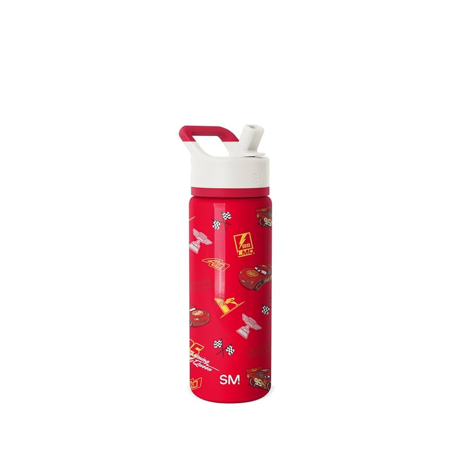 Simple Modern Kids Summit Water Bottle with Straw Lid |Disney Lightning McQueen 18oz Stainless St... | Amazon (US)