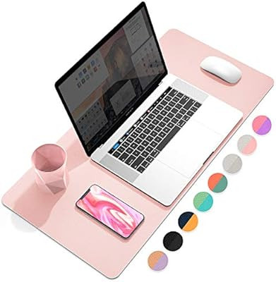 YSAGi Multifunctional Office Desk Pad, 23.6" x 13.7" Ultra Thin Waterproof PU Leather Mouse Pad, ... | Amazon (US)