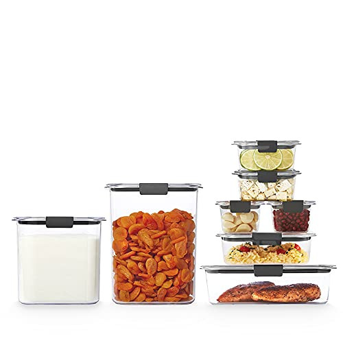 Rubbermaid Brilliance BPA Free Food Storage Containers with Lids, Airtight, for Lunch, Meal Prep, and Leftovers, Set of 8 | Amazon (US)