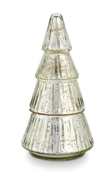 ETCHED MERCURY GLASS TREE CANDLE - 305 Deco Living | 305 Deco Living & Co