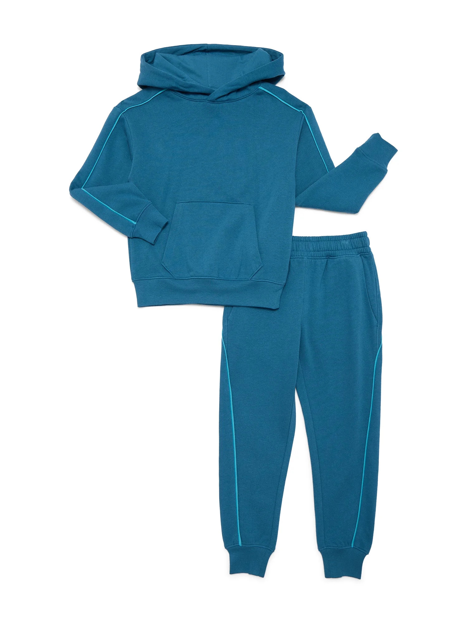 Athletic Works Little and Big Boys Piped Fleece Hoodie and Sweatpants Set, 2-Piece, Sizes 4-18 & ... | Walmart (US)