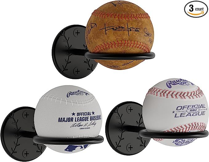 Wallniture Sporta Baseball Display Memorabilia Holder Heavy-Duty Wall Mount Rack for Collectibles... | Amazon (US)