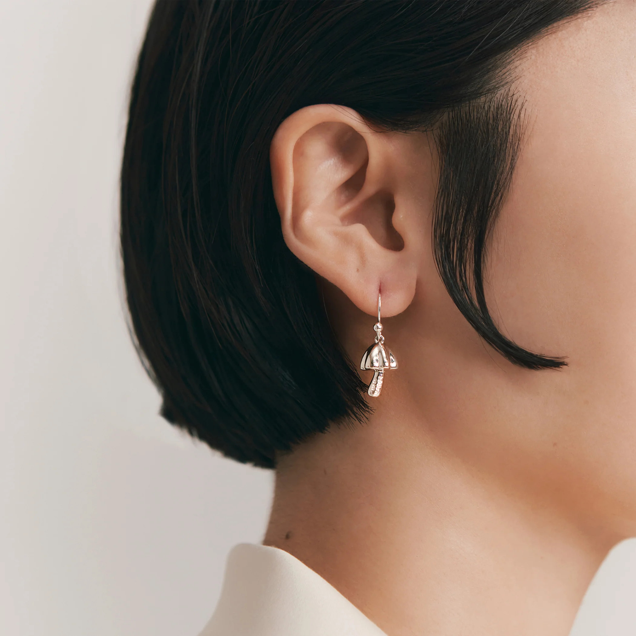 Choco Mushroom Earrings - Sterling Silver | LOUPN