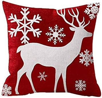 Xmas Throw Pillow Cover Merry Christmas Happy Holidays Baby Its Cold Outside Snowflakes Deer Snow... | Amazon (US)