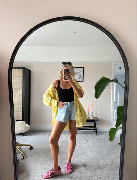 The Perfect Casual Holiday Outfit! 

Summer Style, Outfit Inspiration, Holiday Outfit, Casual Style, Denim Shorts, Yellow Short, Black Bodysuit 

#LTKuk #LTKspring #LTKsummer