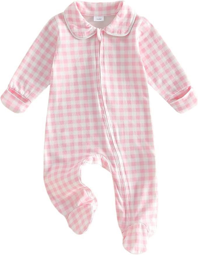 Seyurigaoka Newborn Baby Boy Girl Romper Long Sleeve Zipper Jumpsuit | Amazon (US)