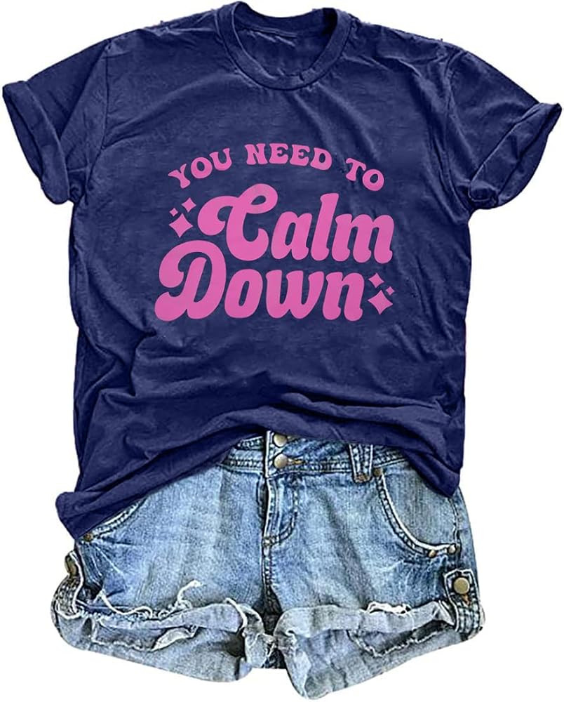 You Need to Calm Down T-Shirt Woman Country Concert Tops Music Lovers Tee LGBTQ Pride Gift Tops | Amazon (US)