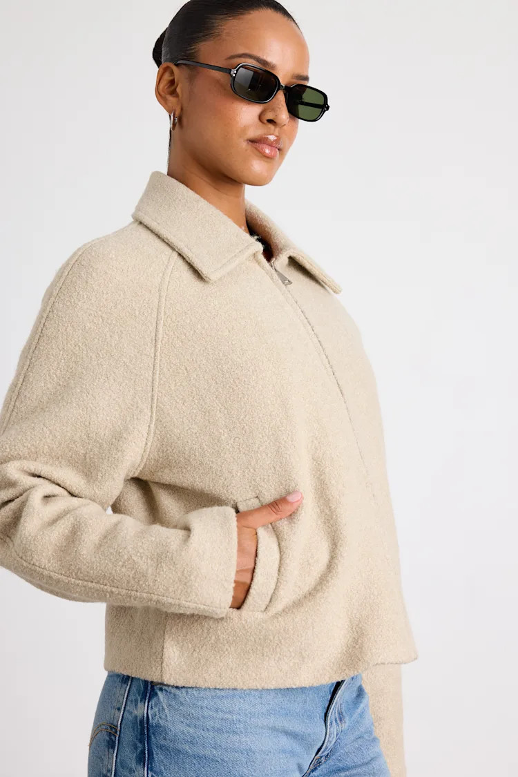 Brixlynn Beige Wool Collared Jacket | Lulus