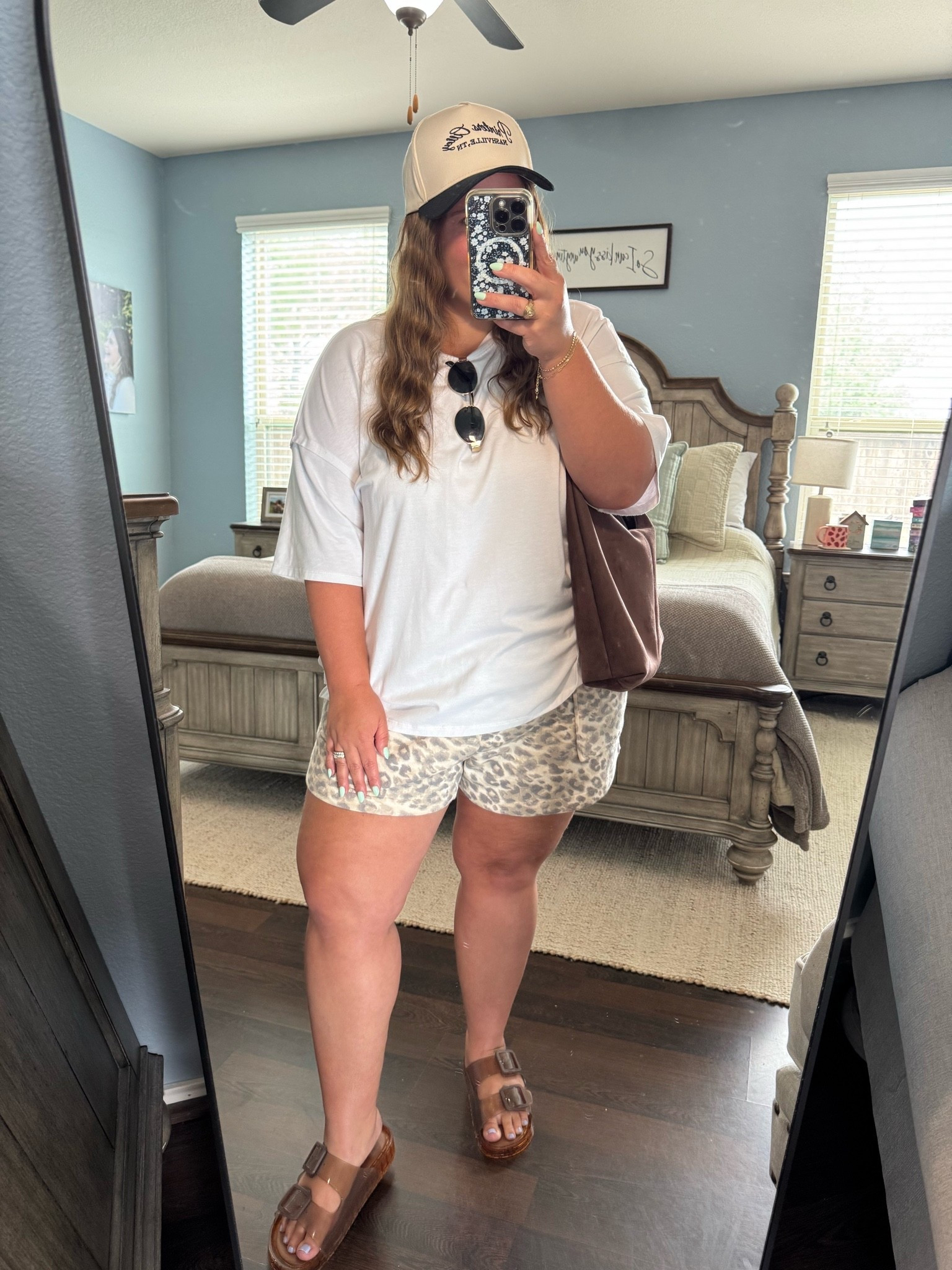 Wearing an xl in these aerie shorts, and xxl in this basic amazon tshirt, Cushionaire sandals, and lots of accessories! I’m 5’1 and a size 16 for reference!

#LTKootd #LTKMidsize #LTKPlusSize