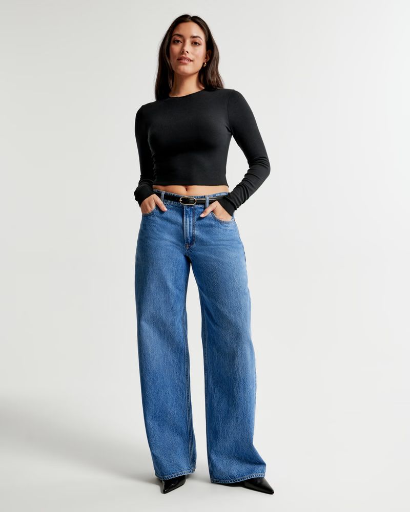 Curve Love Low Rise Ultra Loose Jean | Abercrombie & Fitch (US)