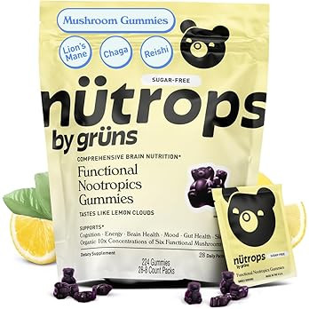 Nutrops Sugar-Free Lions Mane Mushroom Gummies for Adults, Functional Nootropics, Herbal Brain Su... | Amazon (US)