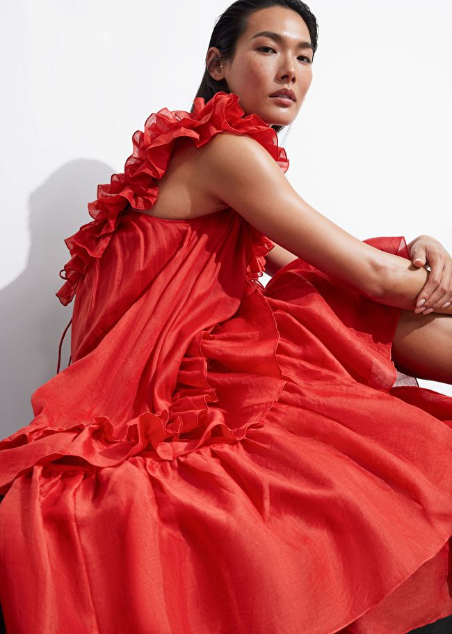 Tiered Ruffle Midi Dress - Red - Midi dresses - & Other Stories US | & Other Stories US