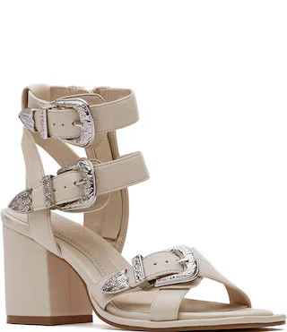 Imella Western Buckled Block Heel Sandals | Dillard's