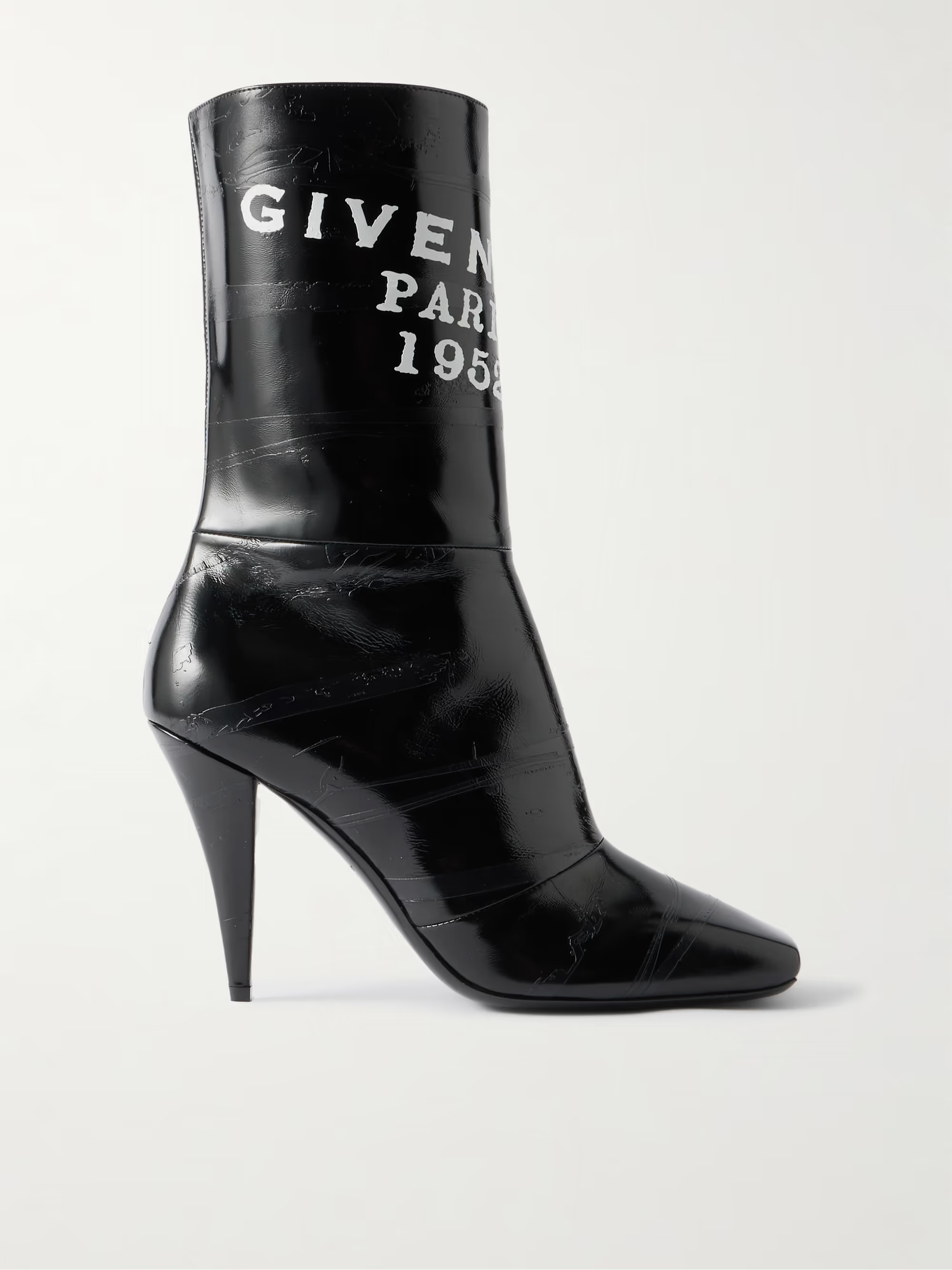 Printed textured-leather ankle boots | NET-A-PORTER (UK & EU)