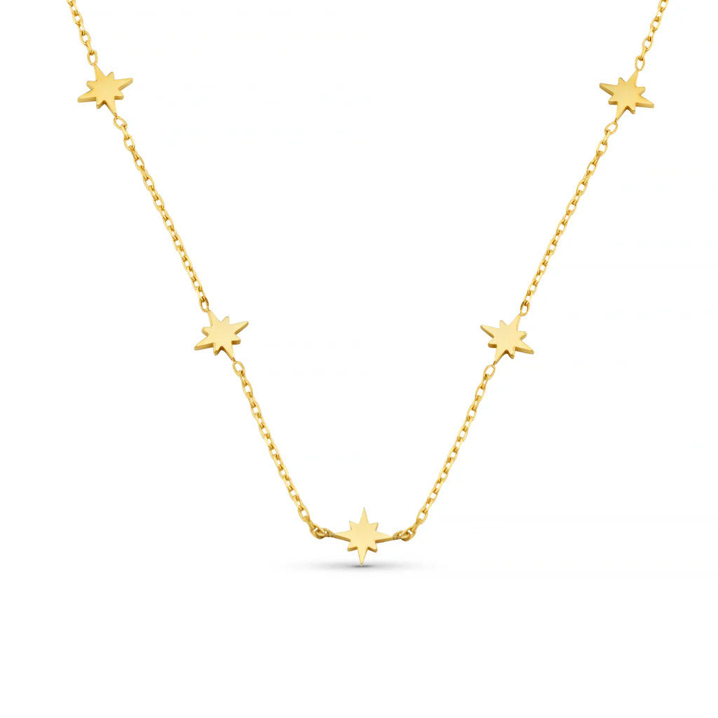 LUXE Fine Stationed Mini Starburst Necklace | Orelia