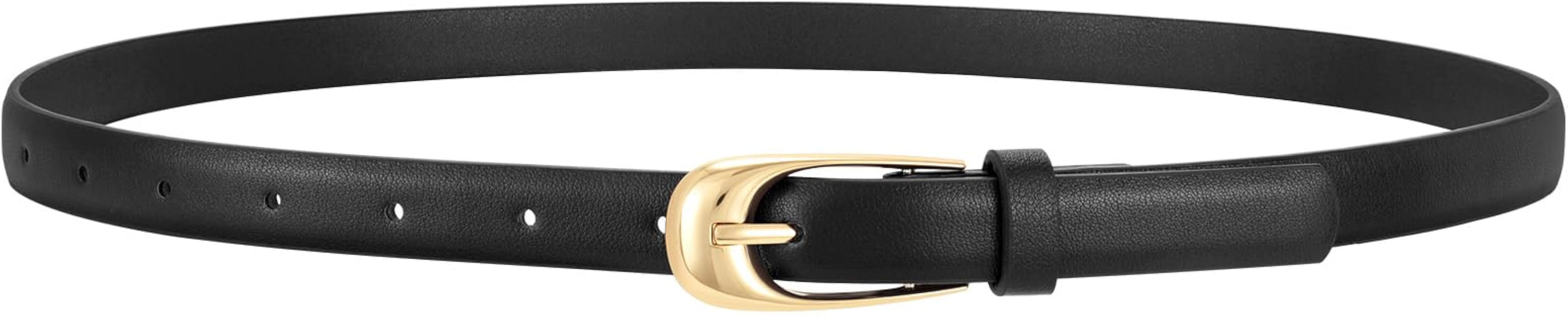 WERFORU Skinny Leather Belt for Dress Jeans Women Thin PU Leather Belt with Fashion Gold Buckle,b... | Amazon (US)