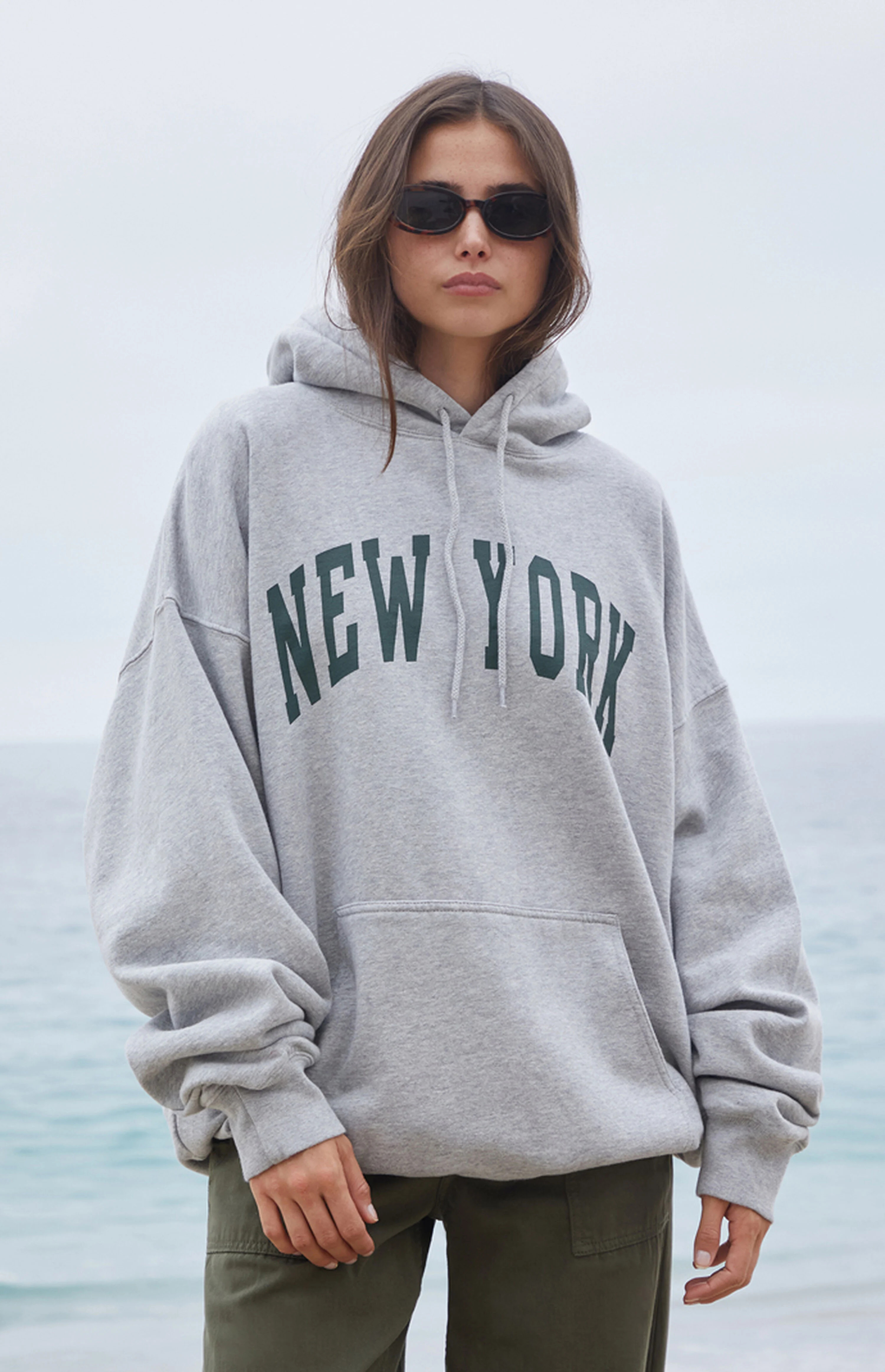 John Galt Silver New York Oversized Hoodie | PacSun