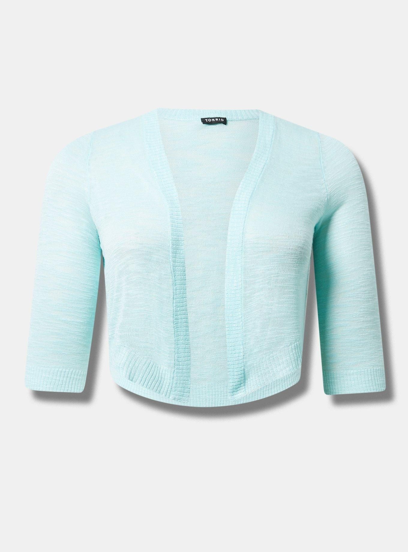 Slub Shrug 3/4 Sleeve Cropped Sweater | Torrid (US & Canada)