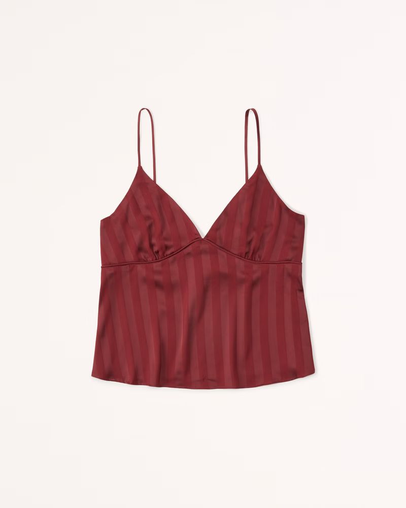 Satin Jacquard Sleep Tank | Abercrombie & Fitch (US)