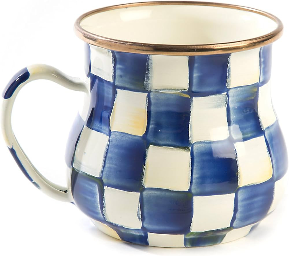 MACKENZIE-CHILDS Enamel Mug, Cute Enamelware Coffee and Tea Mug, Unique Drinkware, 16 Ounces, Blu... | Amazon (US)