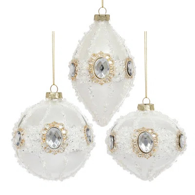 Iced Crystal Jewel Ornament 4-5 Inches Set Of 6 | Wayfair North America