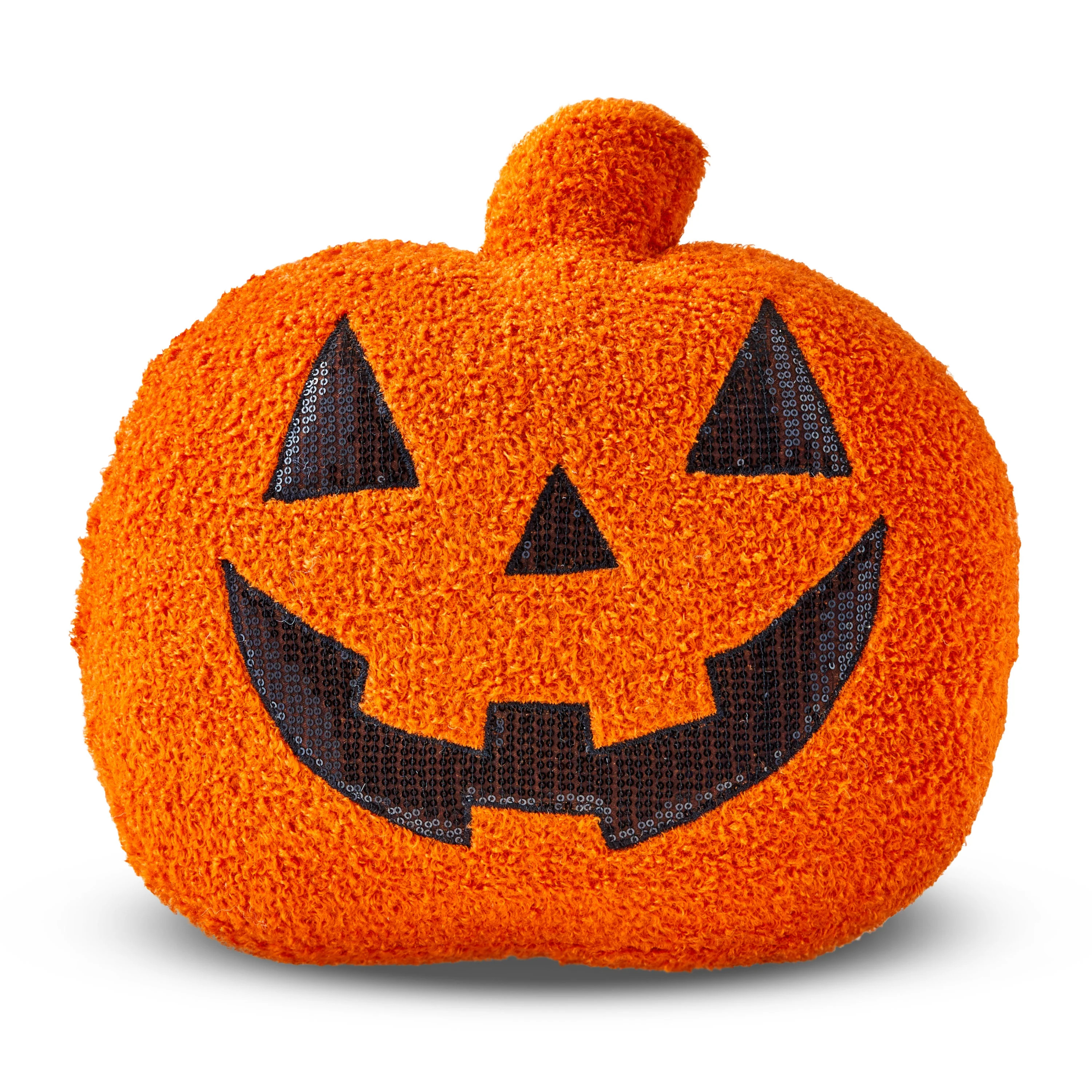 Jack-o'-Lantern Boucle Pillow, Orange, 14", Halloween by Way To Celebrate | Walmart (US)