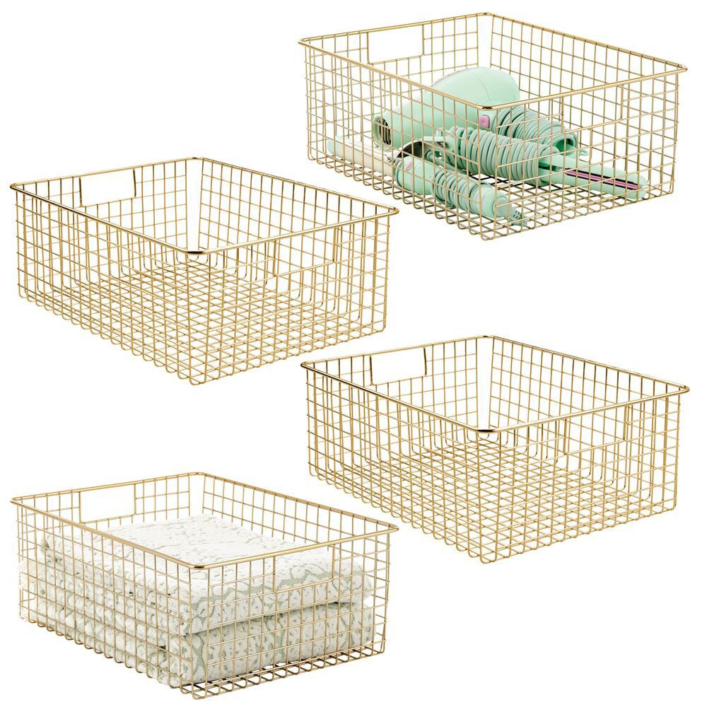 mDesign Bath Metal Storage Organizer Basket - 4 Pack | Target