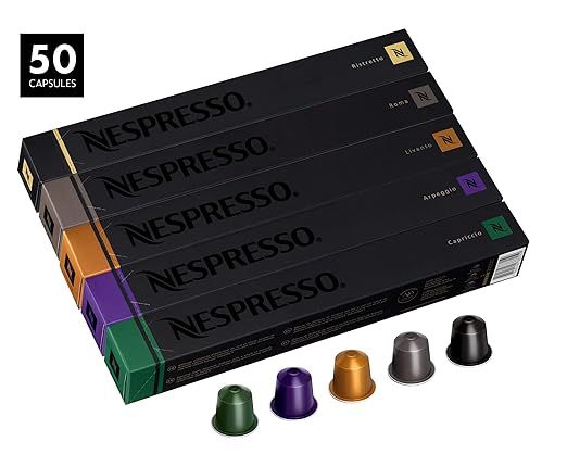 Nespresso OriginalLine Capsules, Variety Pack Assortment, Includes 50 Nespresso Capsules - 10 Rom... | Amazon (US)