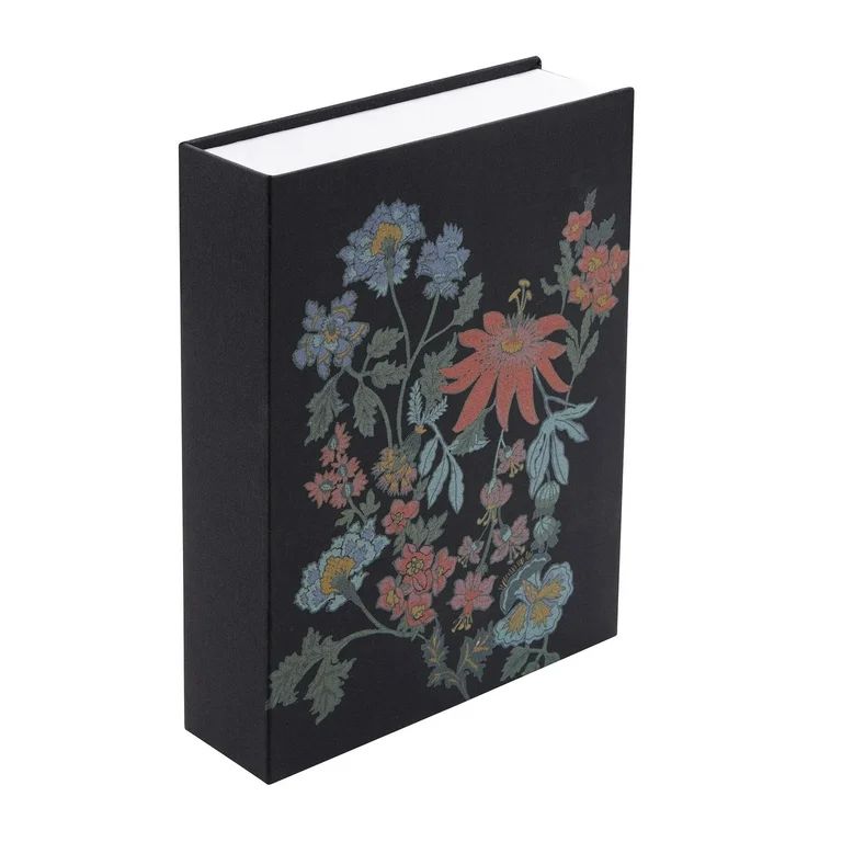 Beautiful Floral Decorative Book Storage Box by Drew Barrymore, 7" x 9", Black | Walmart (US)