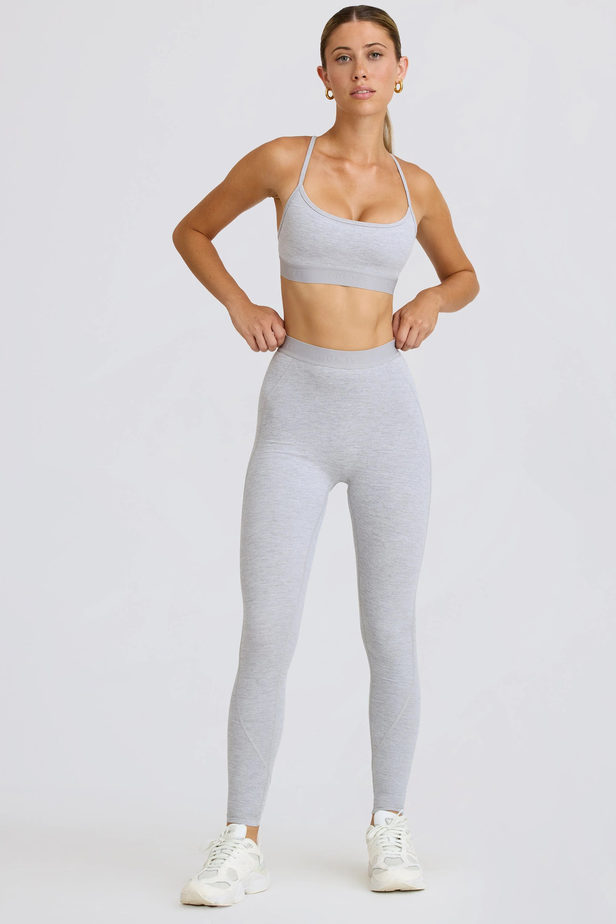Soft Active Leggings in Grey Marl | Oh Polly