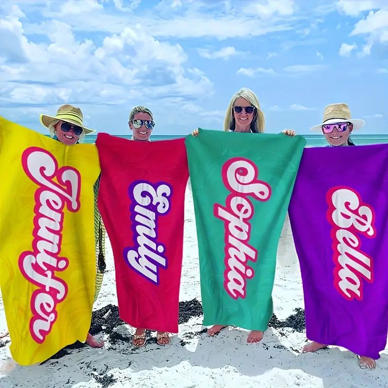 Customized Beach Towel Personalized Beach Blanket Name Super - Temu | Temu Affiliate Program