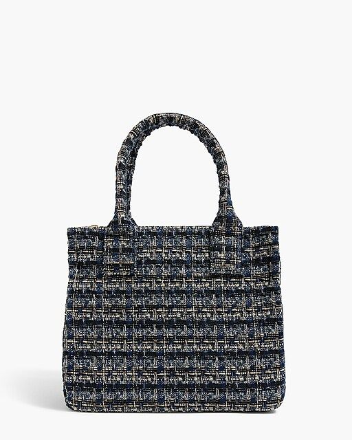 Small tweed structured tote bag | J.Crew Factory