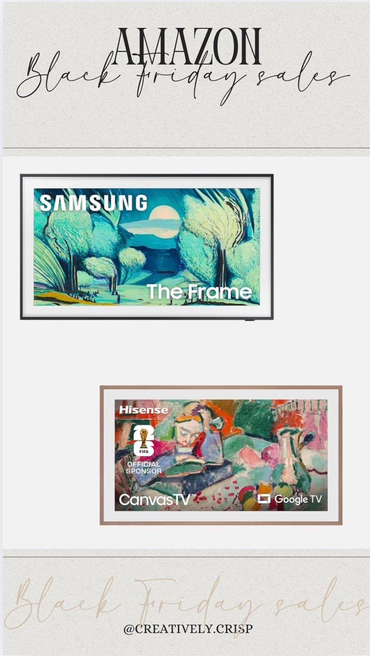 Amazon Black Friday cyber Monday deals are here! 🙌🏻🛍️ artwork TVs on sale! If you have been eyeing an artwork TV— Black Friday is the best time to purchase! 👏🏼 

@amazon #ad #founditonamazon #winterfavorites2025 

#LTKHoliday #LTKCyberWeek #LTKSaleAlert
