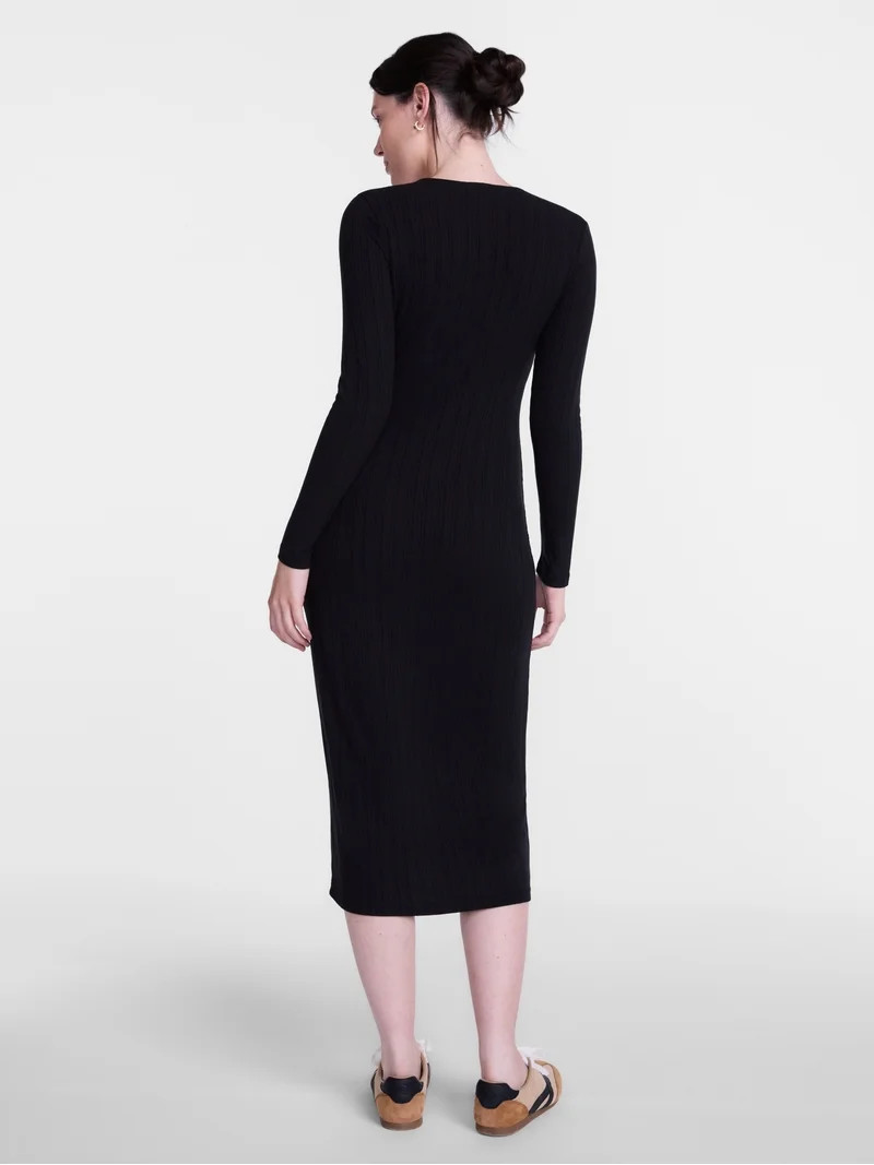 Scenario Women's Cardigan Midi Dress with Long Sleeves, Sizes XS-XXXL | Walmart (US)